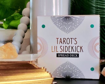 Tarot Spread Deck: Tarot's Lil Sidekick 82 Gilded Cards designed for Clarity and Impact for Oracle & Tarot Readings. (Velvet Pouch Included)