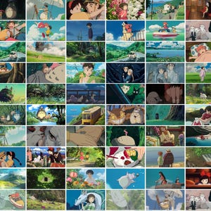 80Pcs Ghibli collage kit, Wall Art, Aesthetic Anime Digital Prints, Bedroom Decor, Instant Download Studio Ghibli, trendy Photo Prints