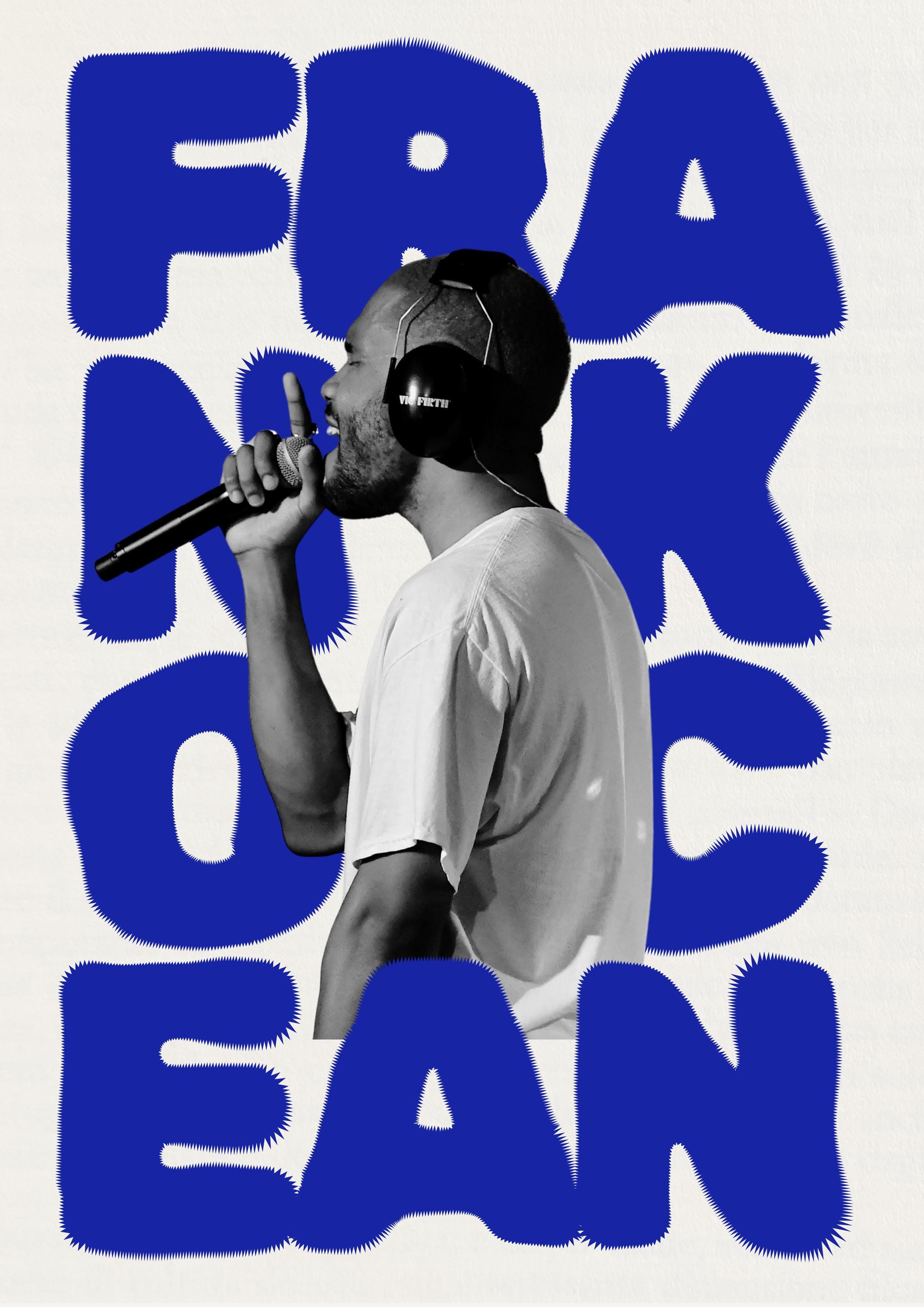 Frank Ocean Print | Bold Blue Rnb Wall Art | Instant Digital