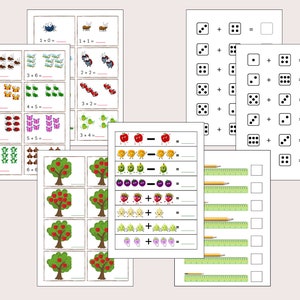 Mathematik für Kinder, Vorschularbeitsblätter, Kleinkind, Lehrmaterial, Sofortiger Download, Deutsch, druckbare PDF, Mathe Aktivitäten, A4. Bild 2