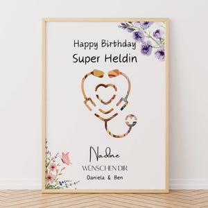 Geburtstag Geldgeschenk Super Heldin, Personalisierte Geschenke, Perfekt ausgeschnitten, DIN A4 Bilderrahmen, Kreatives Geburtstagsgeschenk.