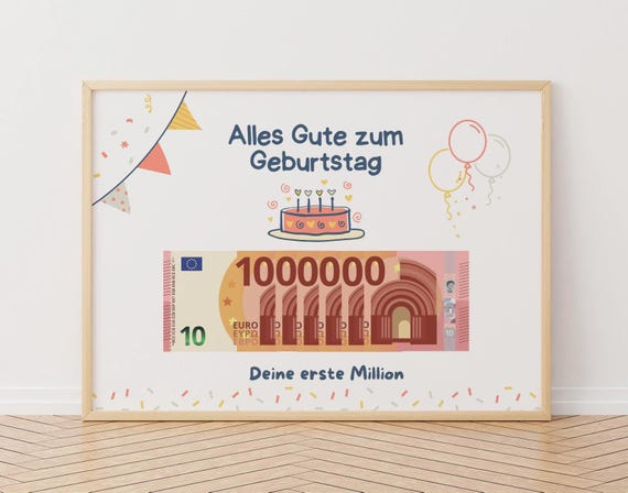 Personalisierte Geldgeschenk-Bilderrahmen – 'Deine Erste Million' Für Geburtstag, Geschenk Für Jungen & Mädchen