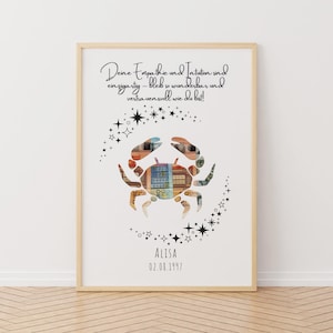 Personalisierte Horoskop Geburtstag Geldgeschenk, DIY Perfekt ausgeschnitten, DIN A4 Bilderrahmen, Astrologie Geschenk, Sternzeichen.
