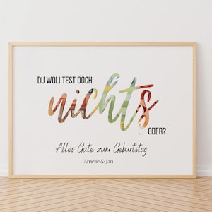 Personalisierte Geldgeschenk Nichts | Witziges Geschenkidee | Nichts zum Geburtstag | Humorvolles DIY Geldgeschenk | A4 Bilderrahmen.