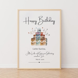 Personalisierte Geburtstag Geldgeschenk, Geburtstagstorte Geschenk, Perfekt ausgeschnitten, A4 Bilderrahmen, Kreatives Geburtstagsgeschenk.
