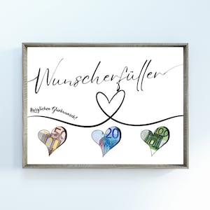 Wunscherfüller, Herzlichen Glückwunsch, Geldgeschenk Geburtstag, Digitale Download PDF/PNG A4 zum Ausdrucken, Geschenkidee, Geld Verschenken