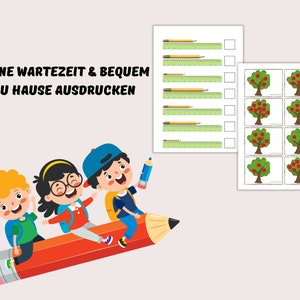 Mathematik für Kinder, Vorschularbeitsblätter, Kleinkind, Lehrmaterial, Sofortiger Download, Deutsch, druckbare PDF, Mathe Aktivitäten, A4. Bild 4