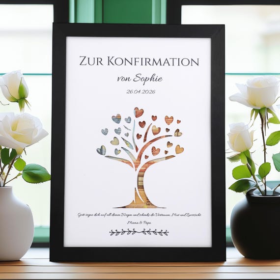 Personalisiertes Geldgeschenk zur Konfirmation | DIY Perfekt ausgeschnitten | A4 Bilderrahmen | Konfirmationsgeschenk Mädchen Junge.