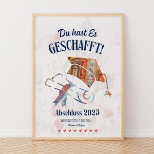Abschluss 2025 Geldgeschenk, Personalisierte Abschluss Geschenke, Geldgeschenk Mädchen Junge, A4 Bilderrahmen, Geschenk zur Abschlussfeier.