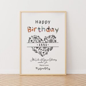 Personalisierte Geburtstag Geldgeschenk, Happy Birthday Geschenk, Perfekt ausgeschnitten, Geschenke, DIY A4 Bilderrahmen, Geldgeschenkideen.