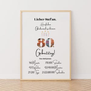 Personalisierte 80. Geburtstag Geldgeschenk,  Runder Geburtstagsgeschenk, Perfekt ausgeschnitten, A4 Bilderrahmen, DIY Geschenkidee.