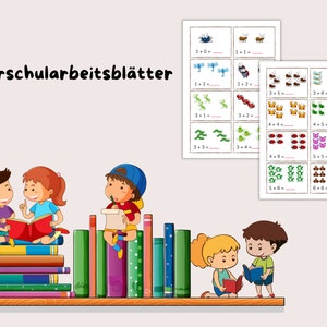 Mathematik für Kinder, Vorschularbeitsblätter, Kleinkind, Lehrmaterial, Sofortiger Download, Deutsch, druckbare PDF, Mathe Aktivitäten, A4. Bild 3