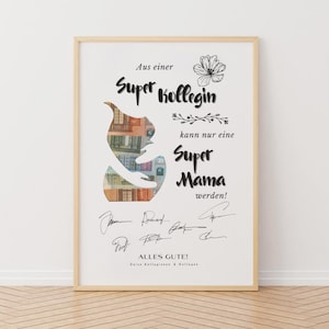 Personalisierte Mutterschutz Geldgeschenk, Abschiedsgeschenk Kollegin, Perfekt ausgeschnitten, A4 Bilderrahmen, Geschenk für werdende Mamas.