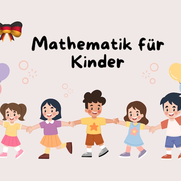 Mathematik für Kinder, Vorschularbeitsblätter, Kleinkind, Lehrmaterial, Sofortiger Download, Deutsch, druckbare PDF, Mathe Aktivitäten, A4.