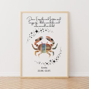 Personalisierte Horoskop Geburtstag Geldgeschenk, DIY Perfekt ausgeschnitten, DIN A4 Bilderrahmen, Astrologie Geschenk, Sternzeichen.