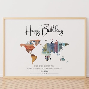 Personalisierte Geburtstag Geldgeschenk, DIY Perfekt ausgeschnitten, A4 Bilderrahmen, Geschenkidee Geburtstag, Kreatives Geldgeschenk.