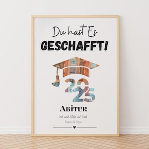Abitur 2025 Geldgeschenk, Personalisierte Abitur Geschenke, Abitur Geschenk Mädchen Junge, DIN A4 Bilderrahmen, Geschenk zur Abschlussfeier.