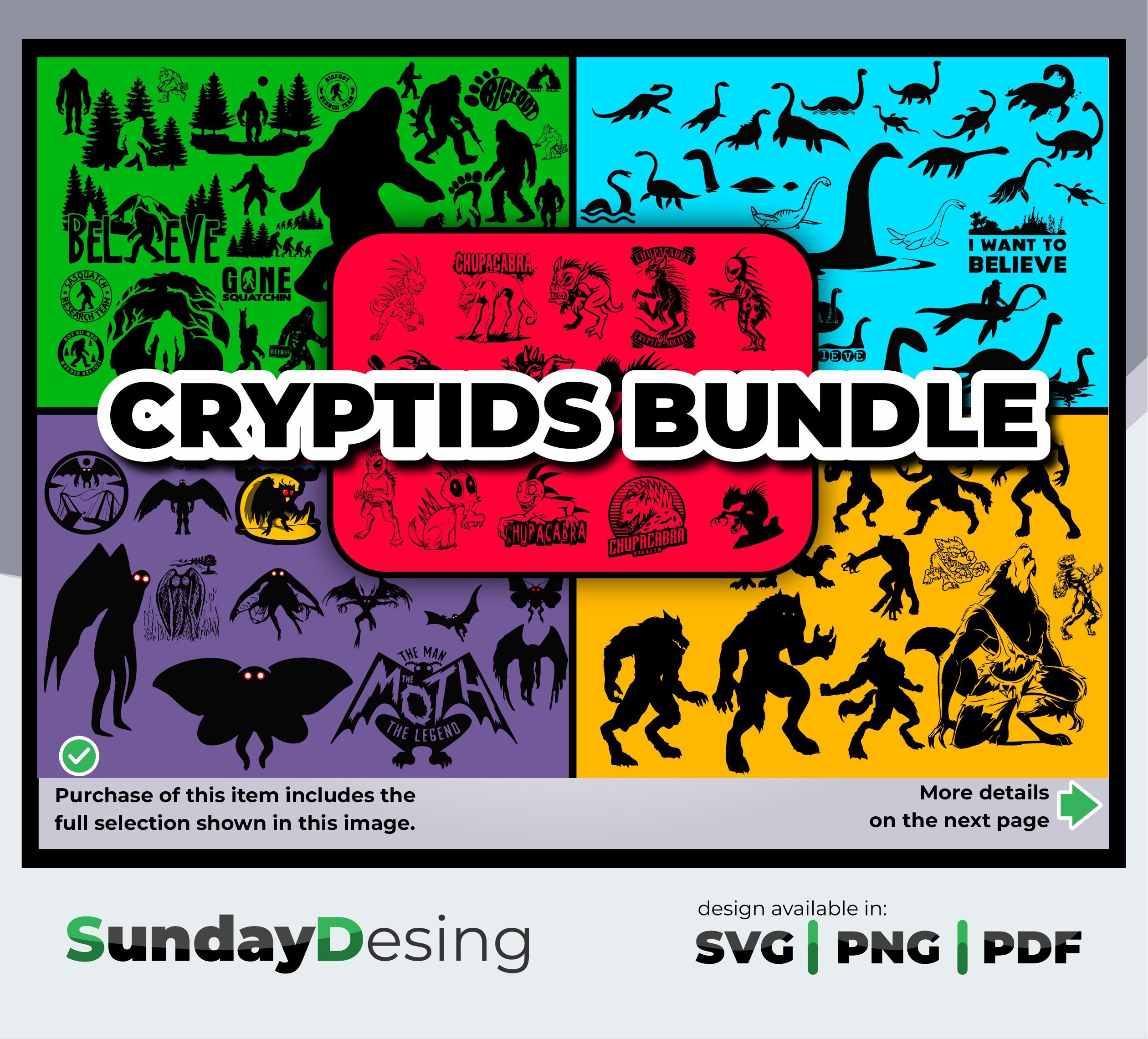 Cryptids Bundle Svg, Png, Silhouette, Cut Files, Sublimation Design ...