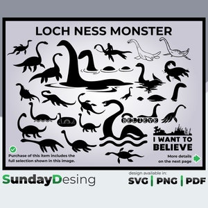 Loch Ness Monster Svg Dxf Loch Ness Monster Silhouette Png Pdf AI Loch ...