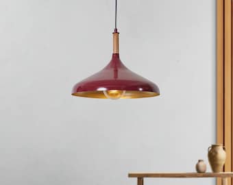 Luzarana Ufo Houten Koepelhanglamp Stijlvol Scandinavisch Design Eettafel Hanglicht - 35cm - Vintage en Moderne Woonkamer Verlichting