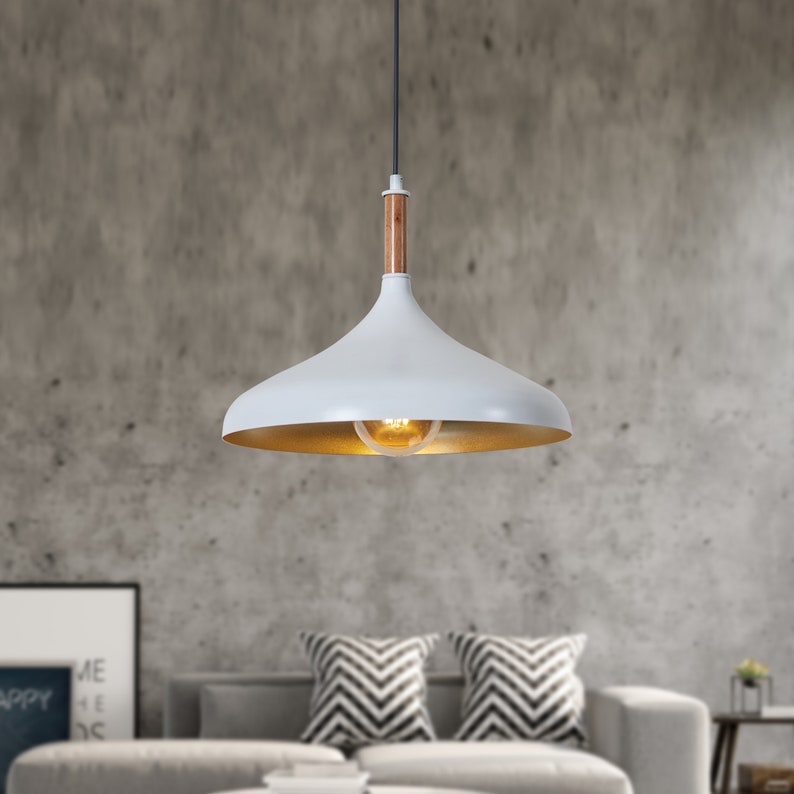 Luzarana Ufo Houten Koepelhanglamp Stijlvol Scandinavisch Design Eettafel Hanglicht 35 cm vintage et moderne Woonkamer Verlichting image 9