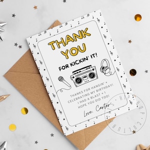 Kindergeburtstag Dankeskarte Digitaler Download Hip Hop Thema Geburtstag 90er Jahre Rap Thema Geburtstag The Big One Birthday Individuelle Geburtstagskarte