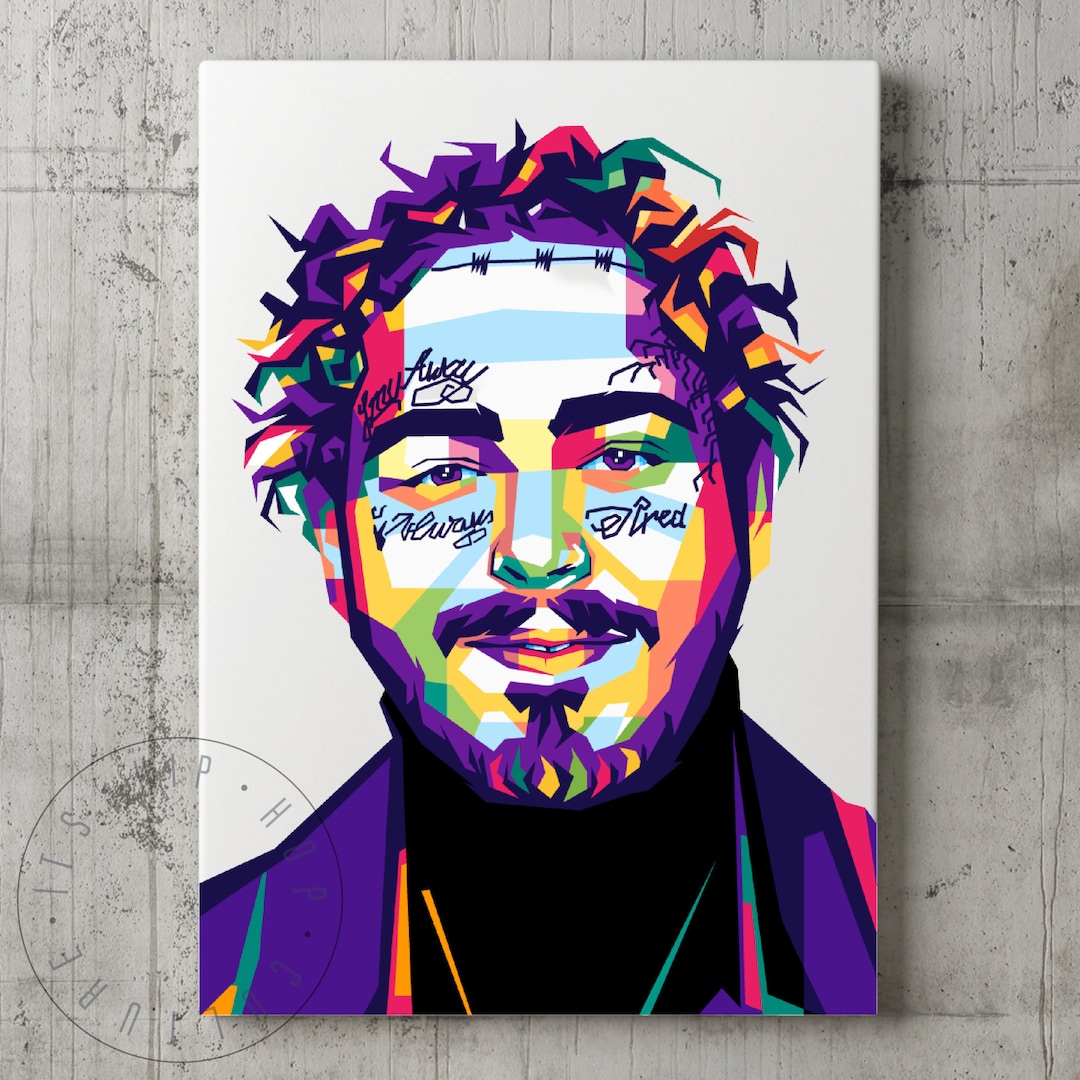 Rapper Pop Art Portrait Poster Abstract Hip Hop Art Rapper Poster Hip ...