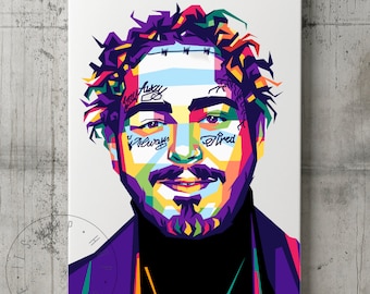 Rapper Pop Art Portrait Poster Abstract Hip Hop Art Rapper Poster Hip ...