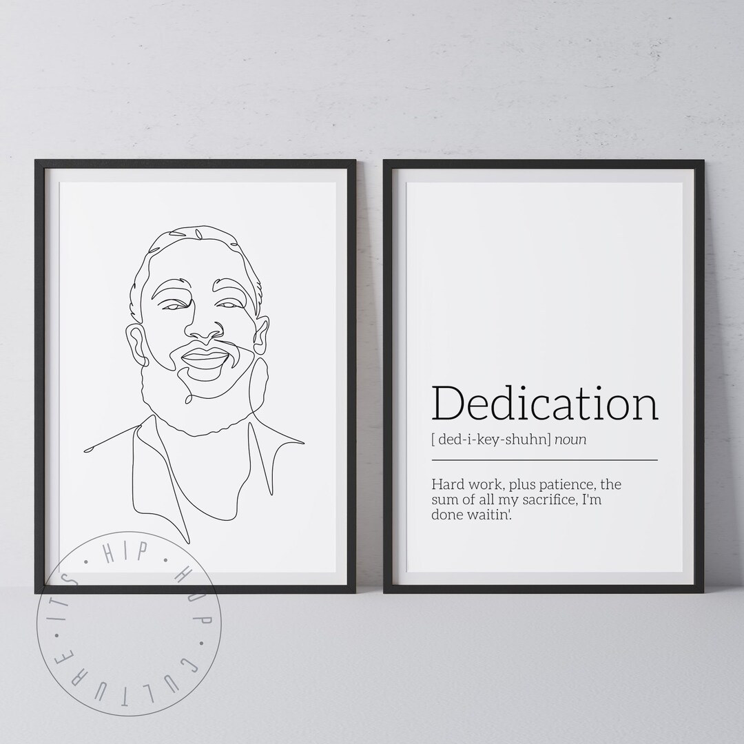 Set of 2 Rap Posters Dedication Definition Rapper Line Art Rapper ...