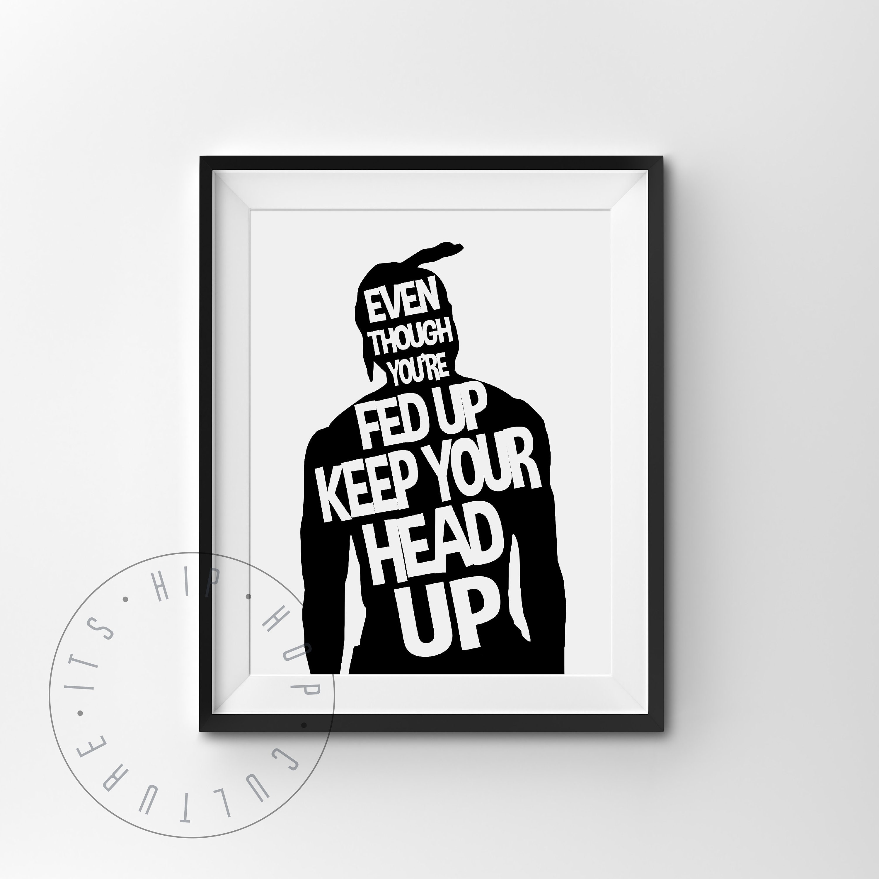 Rapper Portrait Poster Hip Hop Quote Rap Music Lyrics Old School