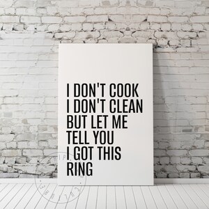 I Don&#39;t Cook I Don&#39;t Clean Rap Lyrics Poster Print Hip Hop Song Rap Home Decor Rapper Poster Hip Hop Poster Rap Lovers Hip Hop Lovers Print