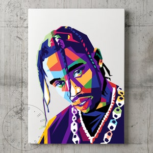 Rapper Pop Art Portrait Poster Abstract Hip Hop Art Rapper Poster Stampa artistica Hip Hop Rapper Portrait Stampa poster Ritratto geometrico Hip Hop