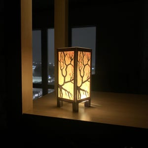 Cherry Blossom x Dino Skeleton Paper Lantern: Glow Nursery Light (LED string lights included)