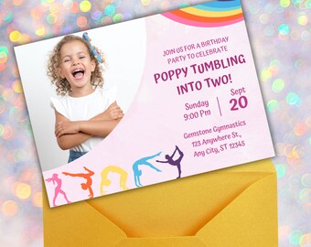 Gymnastics Birthday Party Invitation