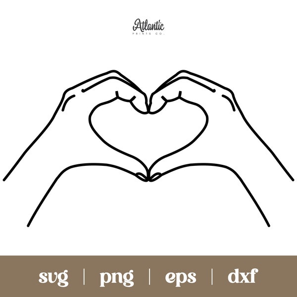 Heart Shaped Hands Svg, Heart Hands Png, Heart Hands Clipart, Heart Sign, Love Hands, Hands Making Heart Svg, Instant Download Png Svg Eps