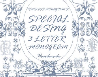 Custom 3 Letter Monogram Design: Wedding Logo (Digital Download)