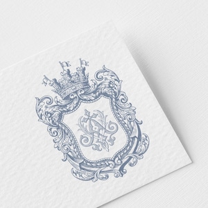 Luxe maritiem embleem Logo-ontwerp: nautisch koninklijk embleem en monogram