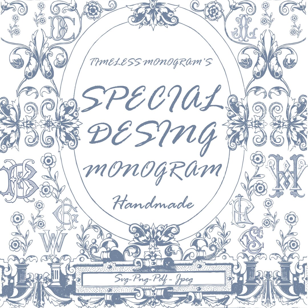 Custom Wedding Crest: Double Letter Monogram Design (digital Download ...