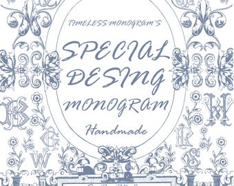 Custom Wedding Crest: Double Letter Monogram Design (Digital Download)