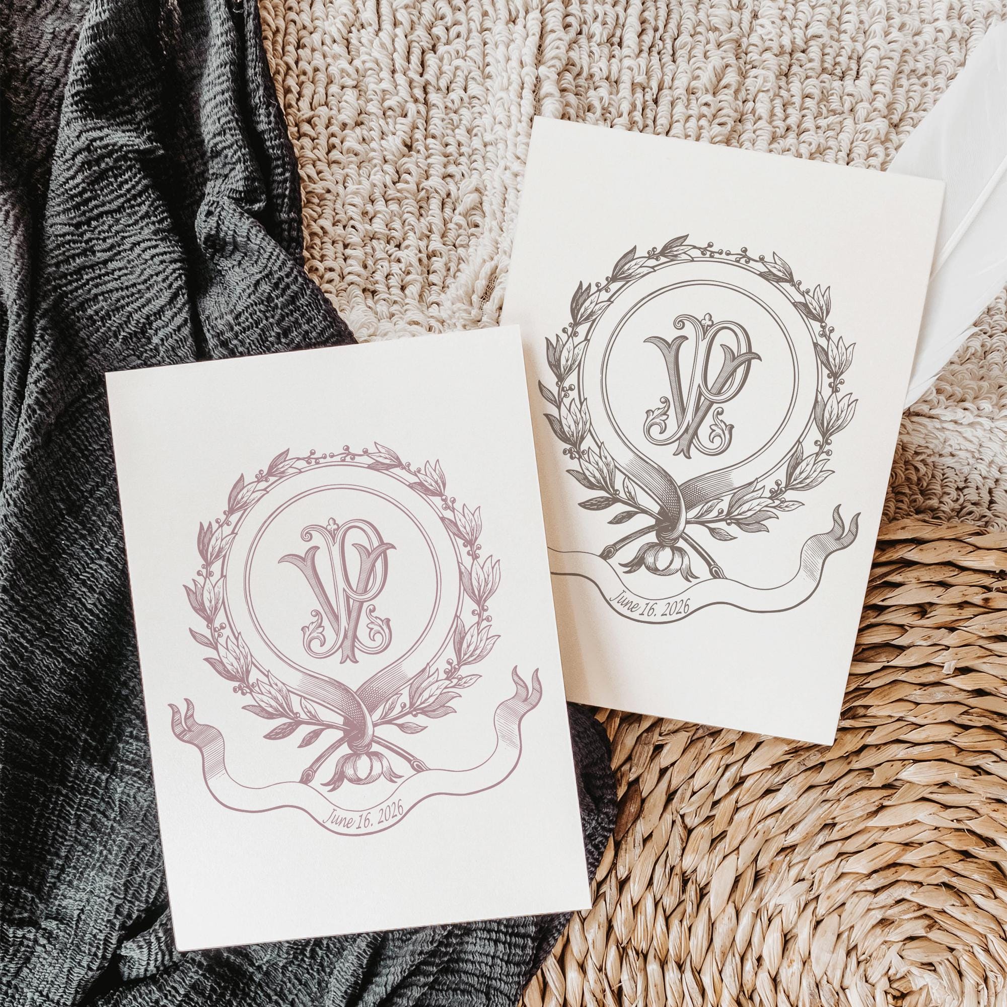 Custom Wedding Monogram Logo Design : Digital Marriage Emblem (digital ...