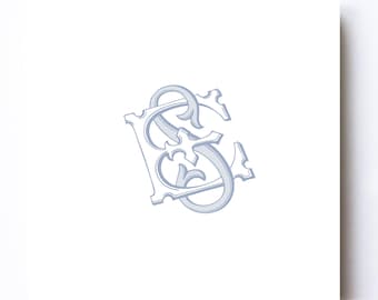 Monograma de boda entrelazado vintage SE/ES (descarga digital)