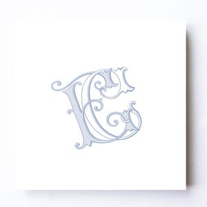 EC-CE Ornate Wedding Monogram: Custom Initial Design (Digital Download)