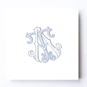 Vintage TA - AT Wedding Monogram: Intertwined Initial Design (Digital Download)