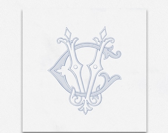 Ornate CV VC Wedding Monogram Logo (Digital Download)