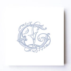 Monograma de boda CZ-ZC: Diseño entrelazado ornamentado (Descarga digital)