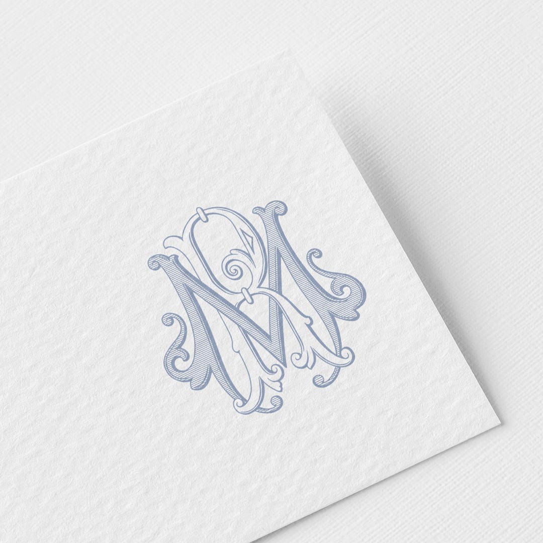 Wedding Monogram Letters M R MR-RM Wedding Monogram: Ornate Intertwined Design (digital Download) - Etsy