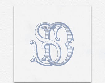 DS/SD Wedding Monogram: Ornate Intertwined Design (Digital Download)