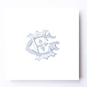 Monograma de boda vintage: iniciales GE-EG elegantes (descarga digital)