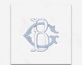 GB-BG Vintage Wedding Monogram (do pobrania cyfrowego)