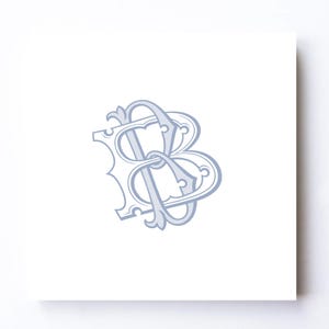 Vintage huwelijksmonogram: luxe BB-initialen (digitale download)